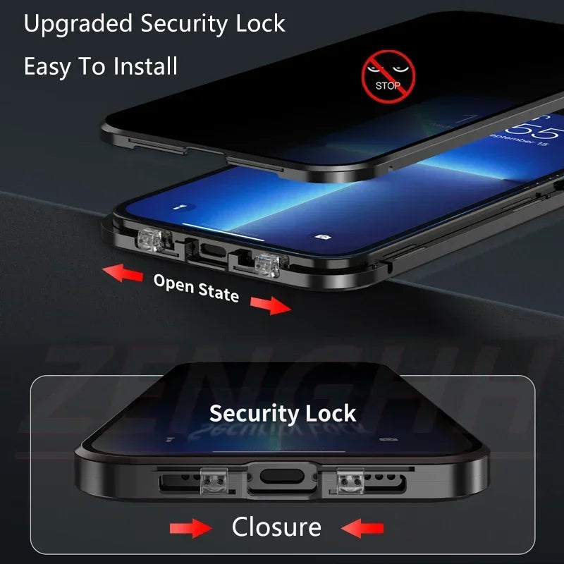 MagnoShield™ – Privacy Case voor iPhone 13–16 Pro Max