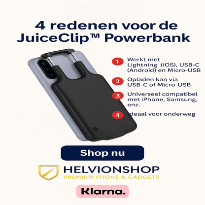 JuiceClip™ Powerbank – Universeel & Compact