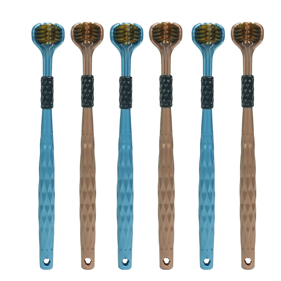 6 Pack TriBrush 3D™ – De Slimme Tandenborstel die Alles in Één Beweging Reinigt!